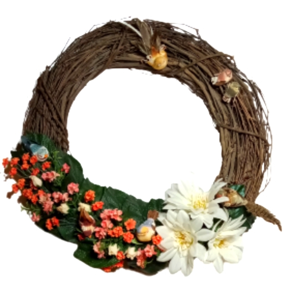 18" Artificial Floral Wreath Front Door Home Decorations